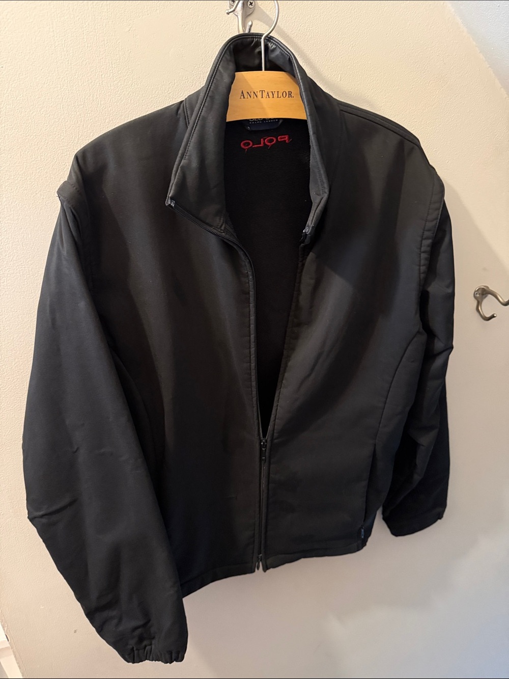 Polo Golf by Ralph Lauren Black Full-Zip fleece lined Windbreaker Jacket